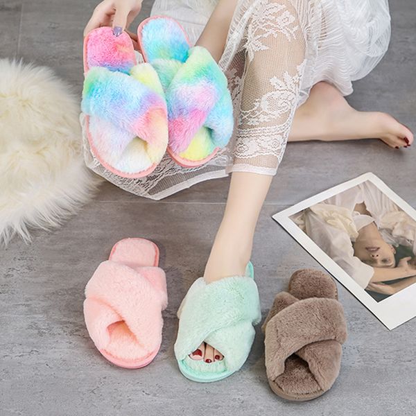 slippers indoor furry cross band women sandals shoes rainbow color zapatos mujer flip flops comfy plush flat slides 2021, Black
slippers indoor furry cross band women sandals shoes rainbow color zapatos mujer flip flops comfy plush flat slides 2021, Black