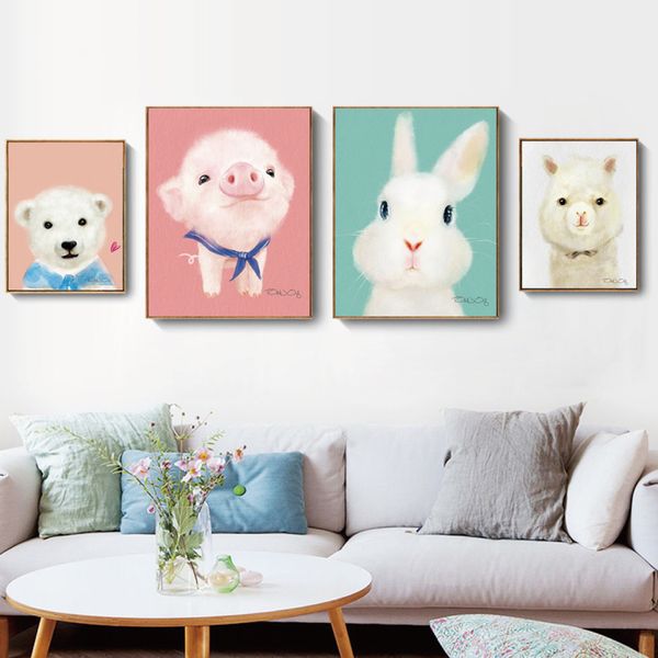 poster cute animals pink pig green rabbit black penguin alpaca canvas painting cartoon wall art print for nursery home decoratio 
poster cute animals pink pig green rabbit black penguin alpaca canvas painting cartoon wall art print for nursery home decoratio