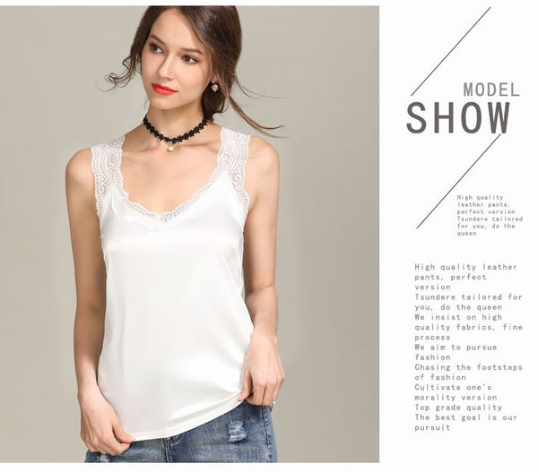 european 2018 summer silkworm suspenders small vest female satin versatile slim slimming large size jacket women, White
european 2018 summer silkworm suspenders small vest female satin versatile slim slimming large size jacket women, White