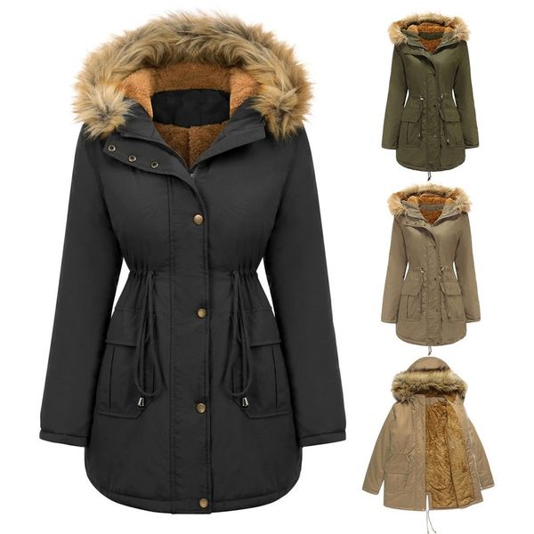 women's clothing winter jacket women 2020 hooded parkas big fur collar thick arctic velvet coat female mujer chaqueta lxr268, Black
women's clothing winter jacket women 2020 hooded parkas big fur collar thick arctic velvet coat female mujer chaqueta lxr268, Black