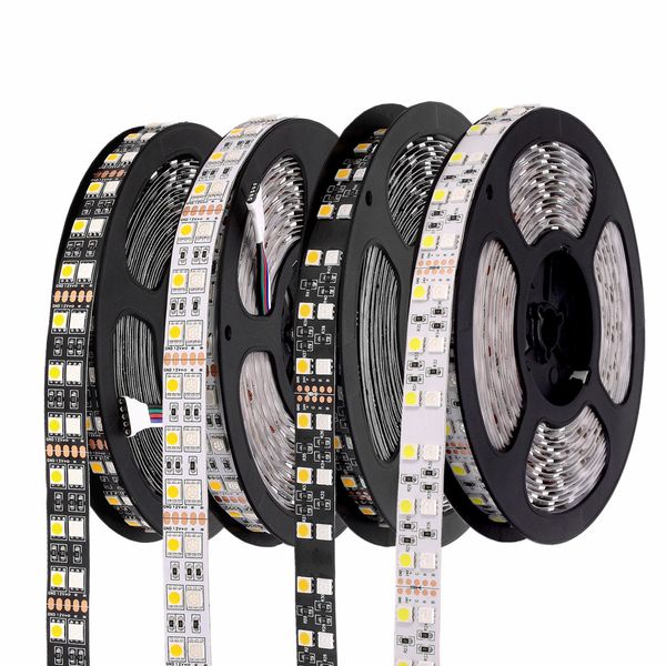 Dc 12v 24v Double Row Rgb Led Strip Waterproof 5050 120leds/m 5m Rgbw Rgbww Led Light Flexible Neon Tape For Festival Party