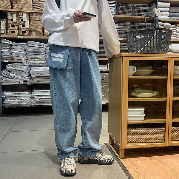 men streetwear hip hop loose straight jeans pant male juvenile style pocket harem denim trousers couple pants white high street, Blue
men streetwear hip hop loose straight jeans pant male juvenile style pocket harem denim trousers couple pants white high street, Blue