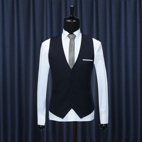 autumn and winter korean style fashionable slim fit vestsuit vest men's british casual business wear vest, Black;white
autumn and winter korean style fashionable slim fit vestsuit vest men's british casual business wear vest, Black;white