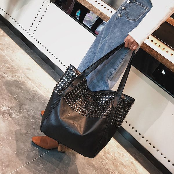 women leather shoulder bag rivet casual female tote handbag pu fashion womens vintage handbag brief shoulder big black bags
women leather shoulder bag rivet casual female tote handbag pu fashion womens vintage handbag brief shoulder big black bags