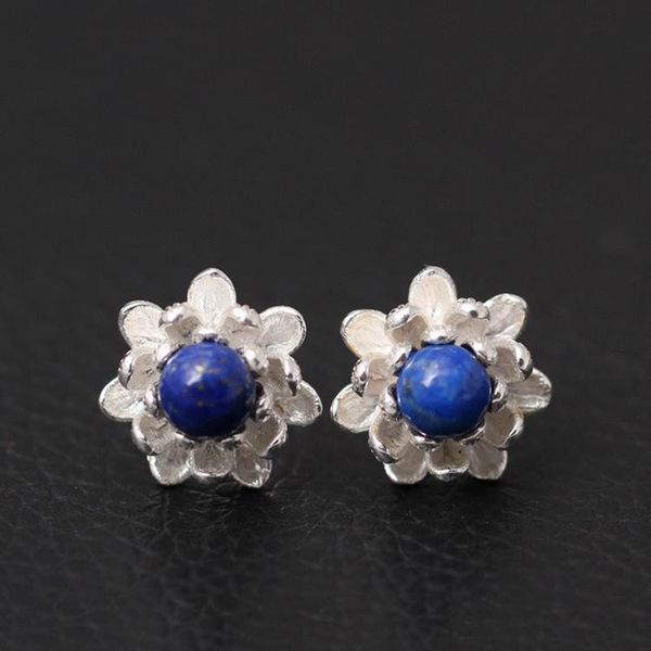 925 sterling silver lapis lazuli lotus flowers stud earrings for women elegant lady prevent allergy sterling-silver-jewelry, Golden;silver
925 sterling silver lapis lazuli lotus flowers stud earrings for women elegant lady prevent allergy sterling-silver-jewelry, Golden;silver