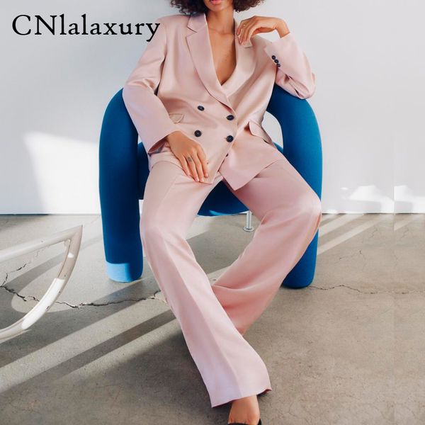 cnlalaxury2020 vintage two pieces set women blazer set pink double-breasted blazer jacket & women pant suits female trouser suit, White;black
cnlalaxury2020 vintage two pieces set women blazer set pink double-breasted blazer jacket & women pant suits female trouser suit, White;black