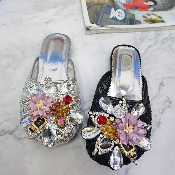 summer handmade beaded flowers lace mesh breathable wedges with peas shoes baotou slippers female summer sandals plus size 43, Black
summer handmade beaded flowers lace mesh breathable wedges with peas shoes baotou slippers female summer sandals plus size 43, Black