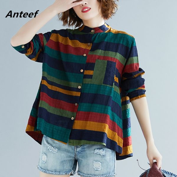 women's blouses & shirts long sleeve cotton autumn vintage korean style plus size casual loose shirt women blouse 2021 clothes ladies, White
women's blouses & shirts long sleeve cotton autumn vintage korean style plus size casual loose shirt women blouse 2021 clothes ladies, White