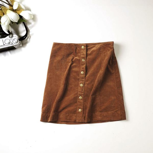 2020 autumn new arrival women fashion casual single breasted corduroy skirts, 100% cotton quality vintage high waist slim mini skirts, Black
2020 autumn new arrival women fashion casual single breasted corduroy skirts, 100% cotton quality vintage high waist slim mini skirts, Black
