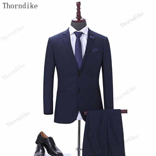 thorndike 2020 business blazer+pants suit men spring fashion solid slim wedding set vintage classic fitness new 2 pieces, White;black 
thorndike 2020 business blazer+pants suit men spring fashion solid slim wedding set vintage classic fitness new 2 pieces, White;black