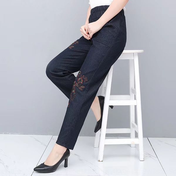 middle-aged elderly mom pants women's high waist elastic band cotton large size elastic jeans and jeans casual straight pants, Blue
middle-aged elderly mom pants women's high waist elastic band cotton large size elastic jeans and jeans casual straight pants, Blue