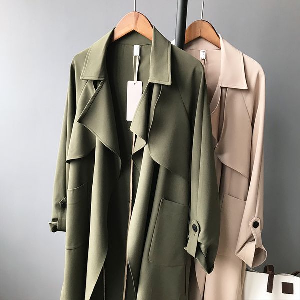 women's trench coats autumn spring casual long coat women plus size fall ladies beige green lady clothes outerwear female windbreaker, Tan;black
women's trench coats autumn spring casual long coat women plus size fall ladies beige green lady clothes outerwear female windbreaker, Tan;black