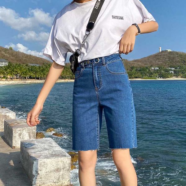 jeans woman high waist summer plus size zipper knee length elastic waist loose mom femme denim straight pants, Blue
jeans woman high waist summer plus size zipper knee length elastic waist loose mom femme denim straight pants, Blue