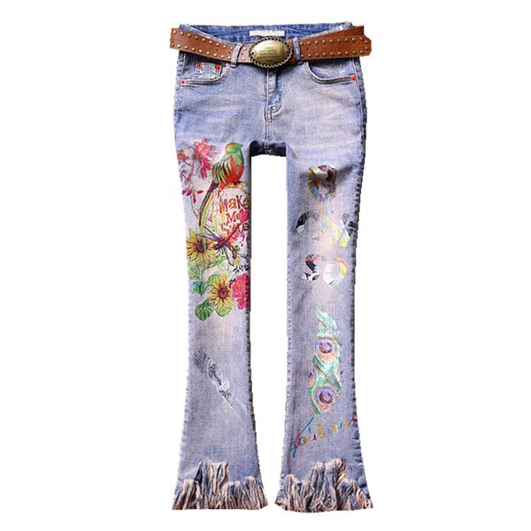 2020 new fashion women print skinny casual tassel flare pants jeans lady painted printed beautiful jeans plus size j481, Blue
2020 new fashion women print skinny casual tassel flare pants jeans lady painted printed beautiful jeans plus size j481, Blue