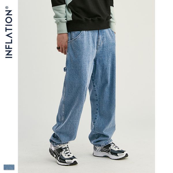 and summer of 2020 the european and american popular logo street washing water do old gentleman personality loose jeans, Blue
and summer of 2020 the european and american popular logo street washing water do old gentleman personality loose jeans, Blue