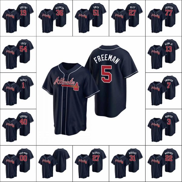 atlanta braves 13 ronald acuna jr. 7 dansby swanson 1 ozzie albies men women youth custom navy 2020 replica alternate jersey, Black
atlanta braves 13 ronald acuna jr. 7 dansby swanson 1 ozzie albies men women youth custom navy 2020 replica alternate jersey, Black