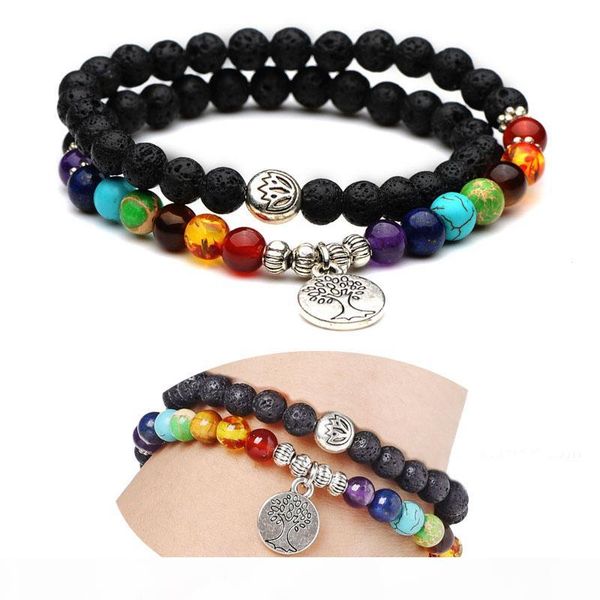 fashion 7 chakra natural stone bracelet tree of life pendant bracelet 6mm volcanic stone yoga beads bangle charms jewelry dhl m6f, Golden;silver
fashion 7 chakra natural stone bracelet tree of life pendant bracelet 6mm volcanic stone yoga beads bangle charms jewelry dhl m6f, Golden;silver