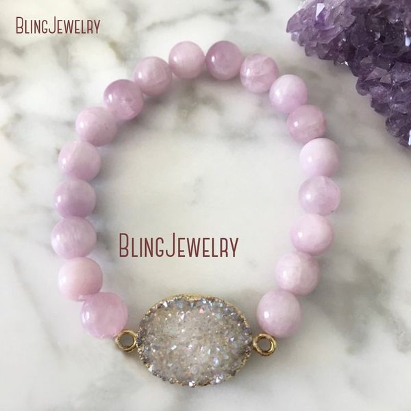 bm33081 agates druzy geode bracelet kiwi jaspers or lavender jades beads stretch beaded stacking bracelet gemstones, Black
bm33081 agates druzy geode bracelet kiwi jaspers or lavender jades beads stretch beaded stacking bracelet gemstones, Black