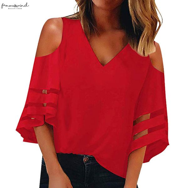 womens and blouses streetwear cold shoulder 3 4 sleeve 3 4 bell sleeve shirts hollow out ladies clothes v neck mesh, White
womens and blouses streetwear cold shoulder 3 4 sleeve 3 4 bell sleeve shirts hollow out ladies clothes v neck mesh, White