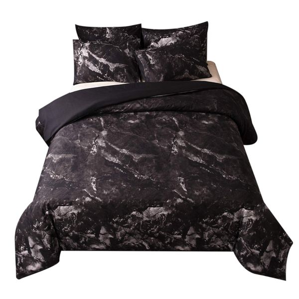 3pcs bedding set printed marble bed sets black duvet cover quilt cover comforter  size 
3pcs bedding set printed marble bed sets black duvet cover quilt cover comforter  size