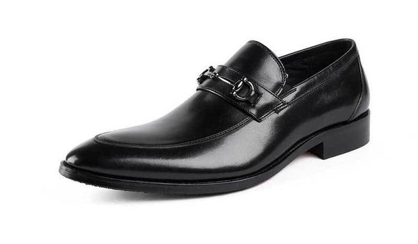 dress shoes pointed toe men's genuine leather high-slip on formal wedding business, Black
dress shoes pointed toe men's genuine leather high-slip on formal wedding business, Black