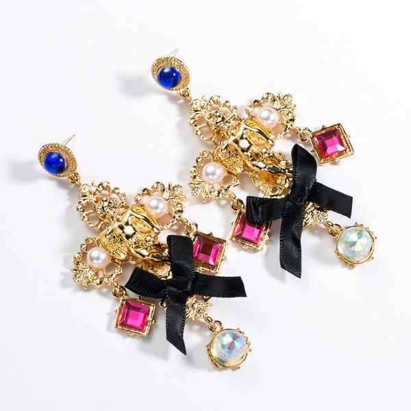 wind exaggeration s925 silver needle acrylic diamond alloy flower earrings women's satin bow earrings, Golden
wind exaggeration s925 silver needle acrylic diamond alloy flower earrings women's satin bow earrings, Golden