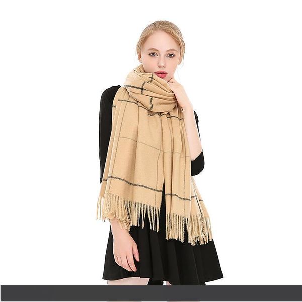 wool ladies plaid high-end scarf shawl dual use autumn and winter warm designer casual gift girlfriend gift box installed 200cm * 70cm, Blue;gray
wool ladies plaid high-end scarf shawl dual use autumn and winter warm designer casual gift girlfriend gift box installed 200cm * 70cm, Blue;gray