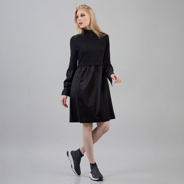 women black pu leather patchwork dress ladies long sleeve stand collar autumn dress 2020 new fashion women knee dresses vintage
women black pu leather patchwork dress ladies long sleeve stand collar autumn dress 2020 new fashion women knee dresses vintage