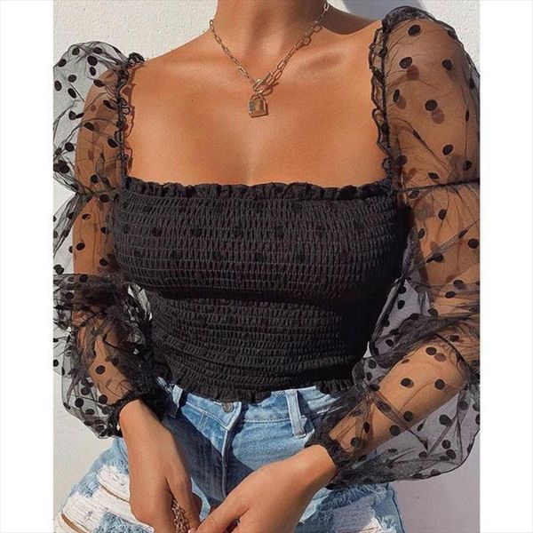 new women polka dot mesh sheer see through long sleeve tee puff sleeve t shirts drop shipping, White
new women polka dot mesh sheer see through long sleeve tee puff sleeve t shirts drop shipping, White