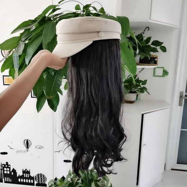 female long hair wigs octagonal cap full head big curly hair wave grid network red wig one removable visors, Blue;gray
female long hair wigs octagonal cap full head big curly hair wave grid network red wig one removable visors, Blue;gray
