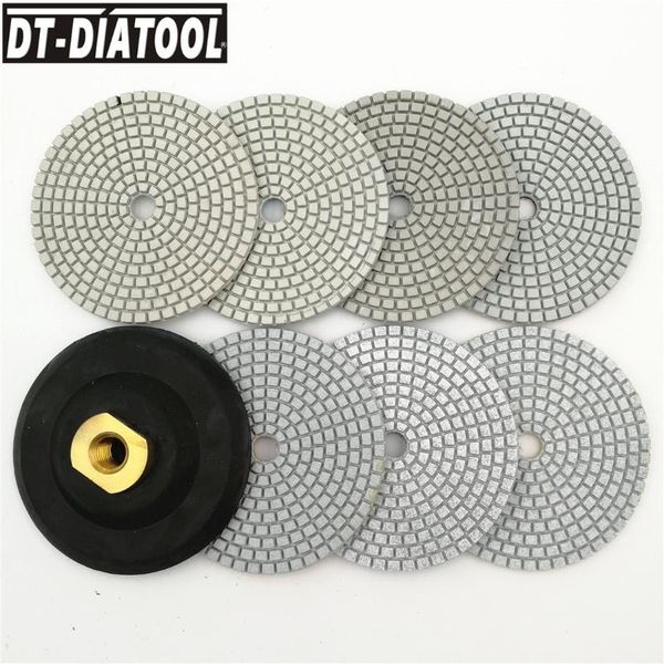 dt-diatool 7pcs/set 100mm/4" diamond sanding disc wet or dry polishing pads with m14 thread backer for natural artificial stone
dt-diatool 7pcs/set 100mm/4" diamond sanding disc wet or dry polishing pads with m14 thread backer for natural artificial stone