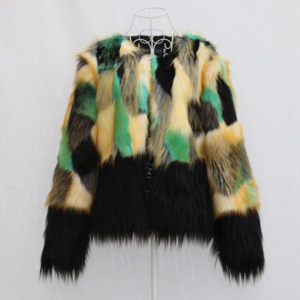 s/9xl women's patchwork imitation fur jackets large size female round neck mixed color fake fur coats sobretudo feminino k1288, Black
s/9xl women's patchwork imitation fur jackets large size female round neck mixed color fake fur coats sobretudo feminino k1288, Black