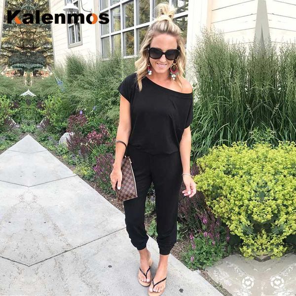 plus size s-3xl jumpsuit summer women off shoulder short sleeve solid casual slim overalls long romper ropa mujer tracksuit, Black;white
plus size s-3xl jumpsuit summer women off shoulder short sleeve solid casual slim overalls long romper ropa mujer tracksuit, Black;white