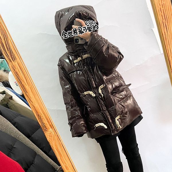 white duck women's short thickened 19 winter new bright sweet cute square hat croissant down jacket down jacket coat, Black
white duck women's short thickened 19 winter new bright sweet cute square hat croissant down jacket down jacket coat, Black