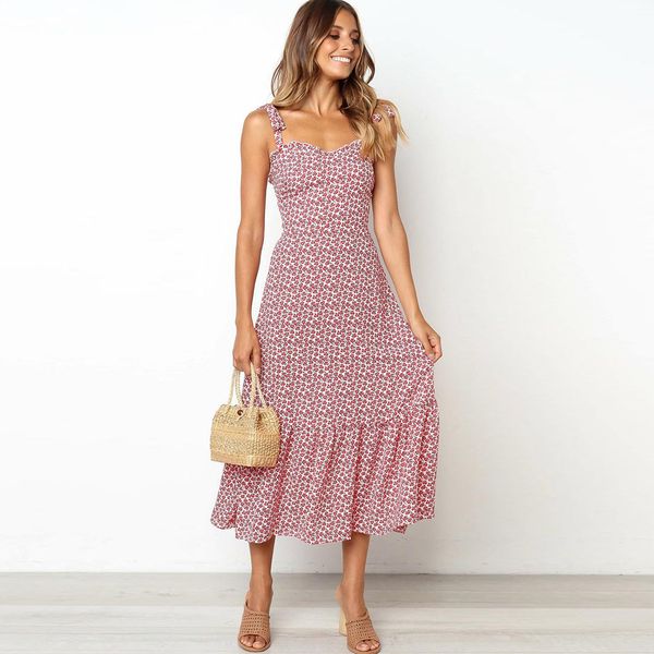 2020 summer dress women sleeveless strap dress flower print midi dress red ruffles bohemian slim dresses female vestidos, Black;gray
2020 summer dress women sleeveless strap dress flower print midi dress red ruffles bohemian slim dresses female vestidos, Black;gray
