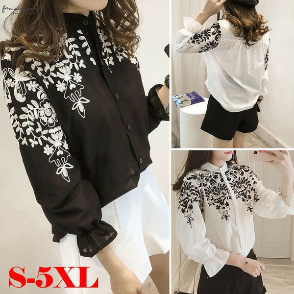 new women ladys cotton puff sleeve shirts button up hand embroidery puff sleeve floral blouses shirts autumn clothes plus size s 5xl, White
new women ladys cotton puff sleeve shirts button up hand embroidery puff sleeve floral blouses shirts autumn clothes plus size s 5xl, White