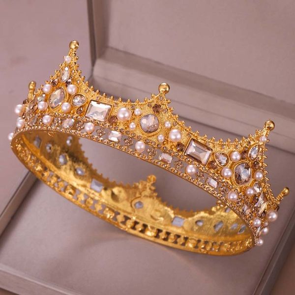 forseven ретро барокко gold / silver color crystal pearls круглый tiara коронки оголовье для невесты noiva свадьбы женщин день рождения парт, White;golden
forseven ретро барокко gold / silver color crystal pearls круглый tiara коронки оголовье для невесты noiva свадьбы женщин день рождения парт, White;golden