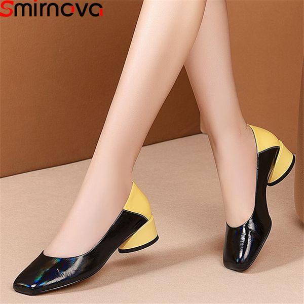 smirnova 2020 genuine leather shoes thick heels square toe party dress shoes genuine leather shallow 2 colors women pumps, Black
smirnova 2020 genuine leather shoes thick heels square toe party dress shoes genuine leather shallow 2 colors women pumps, Black