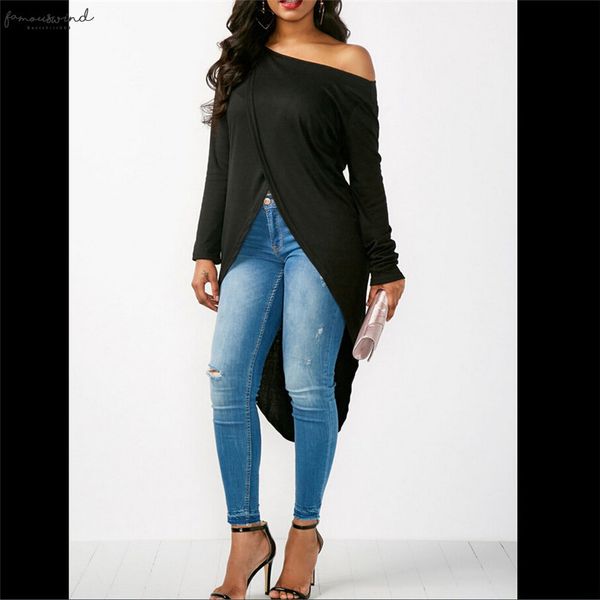 fashion women summer blouse skew neck off one shoulder long sleeve loose blouse casual split shirt asymmetrical blouse 2020, White
fashion women summer blouse skew neck off one shoulder long sleeve loose blouse casual split shirt asymmetrical blouse 2020, White