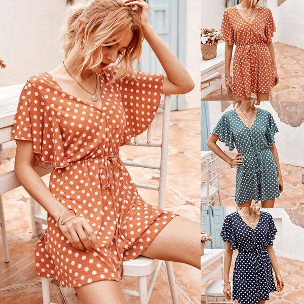 neck loose casual ruffle sleeve womens designer rompers elastics waist solid color summer womens rompers polka dot summer womens jumpsuits v, Black;white
neck loose casual ruffle sleeve womens designer rompers elastics waist solid color summer womens rompers polka dot summer womens jumpsuits v, Black;white