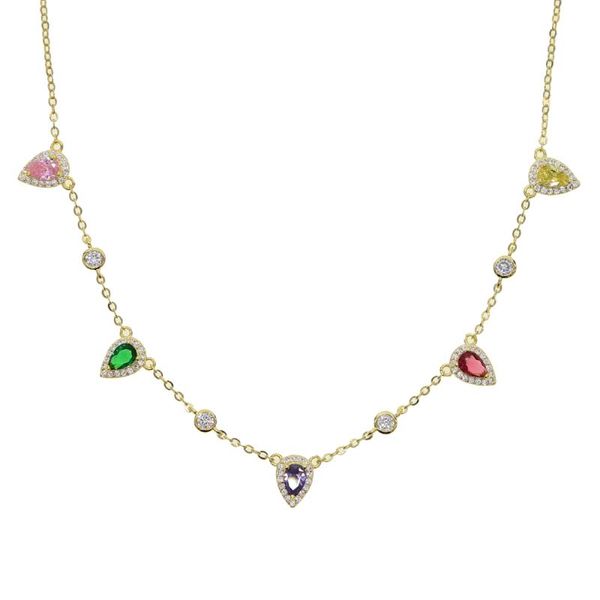 chains 2021 gold rainbow jewelry colorful tear drop cz charm 35+10cm birthstone choker women necklace, Silver
chains 2021 gold rainbow jewelry colorful tear drop cz charm 35+10cm birthstone choker women necklace, Silver