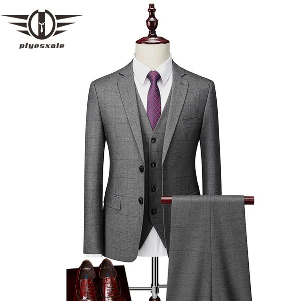 plyesxale gray plaid men wedding suits 2020 slim fit costume homme mariage three pieces business formal dress suit men q1057, White;black
plyesxale gray plaid men wedding suits 2020 slim fit costume homme mariage three pieces business formal dress suit men q1057, White;black