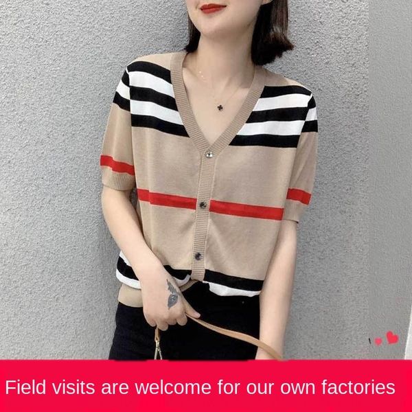 3ym7f british style 2020 summer korean style new striped color matching short sleeve coat linen ice silk knitted cardigan loose women's, White
3ym7f british style 2020 summer korean style new striped color matching short sleeve coat linen ice silk knitted cardigan loose women's, White