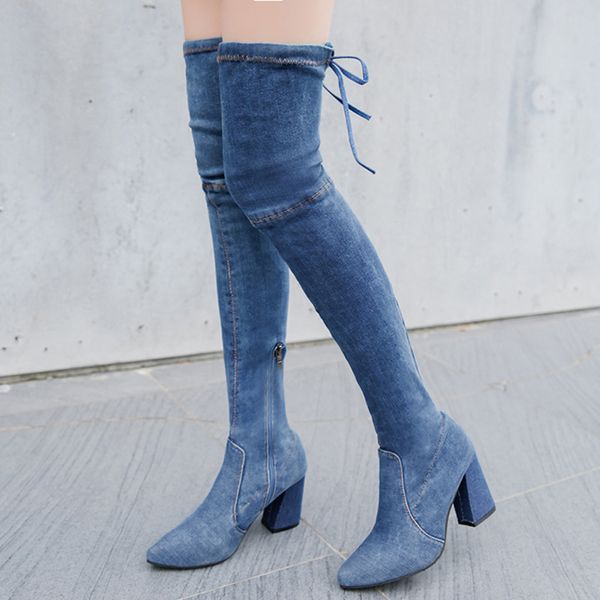 2020 женщины джинсовый над коленом boots блока 8см высокие каблуки фетиш классический boots stripper winter cowboy коренастый низкие каблуки, Black
2020 женщины джинсовый над коленом boots блока 8см высокие каблуки фетиш классический boots stripper winter cowboy коренастый низкие каблуки, Black