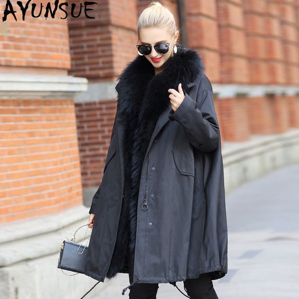 ayunsue real fur coat female real raccoon fur collar down jacket winter jacket women korean long jackets for women parka my4006, Black
ayunsue real fur coat female real raccoon fur collar down jacket winter jacket women korean long jackets for women parka my4006, Black