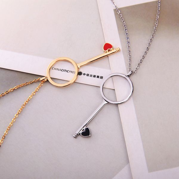 kiss me exquisite black&red enamel little heart key pendant necklace for women gifts long two-tone necklace fashion accessories, Silver
kiss me exquisite black&red enamel little heart key pendant necklace for women gifts long two-tone necklace fashion accessories, Silver
