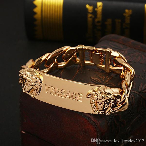 new style cuff hiphop gold medusa head bangle with chain design for men hollow out logo open pulsera bracelet fine jewelry, Black
new style cuff hiphop gold medusa head bangle with chain design for men hollow out logo open pulsera bracelet fine jewelry, Black
