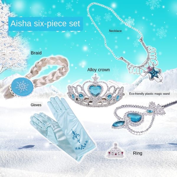 frozen edge set children's gift princess aisha wig crown magic wig headdress princess headdress magic wand, Slivery;white
frozen edge set children's gift princess aisha wig crown magic wig headdress princess headdress magic wand, Slivery;white