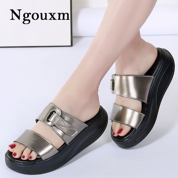 slippers ngouxm summer women slides flat platform quality thick bottom fashion gold leather solid outside ladies, Black
slippers ngouxm summer women slides flat platform quality thick bottom fashion gold leather solid outside ladies, Black
