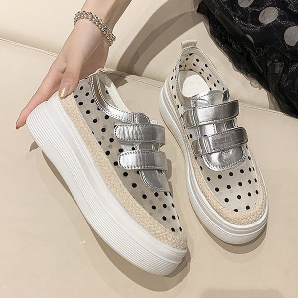 silver breathable polka dot loafers women elevated shoes zapatos de mujer hook&loop air mesh muffin shoes woman flats 2020, Black
silver breathable polka dot loafers women elevated shoes zapatos de mujer hook&loop air mesh muffin shoes woman flats 2020, Black